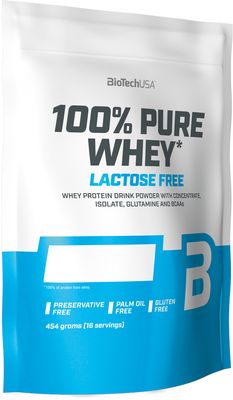 BiotechUSA 100% Pure Whey Lactose Free  - jahoda 454 g