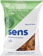 Sens Hrachové chipsy s cvrčším proteinom - Cesnak & Bylinky 80 g