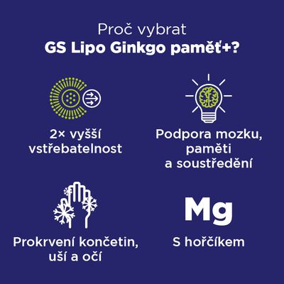 GS Lipo Ginkgo pamäť+ 105 kapsúl