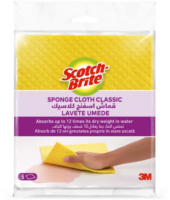 3M Scotch-Brite™ Classic hubková utierka, žltá 5 ks