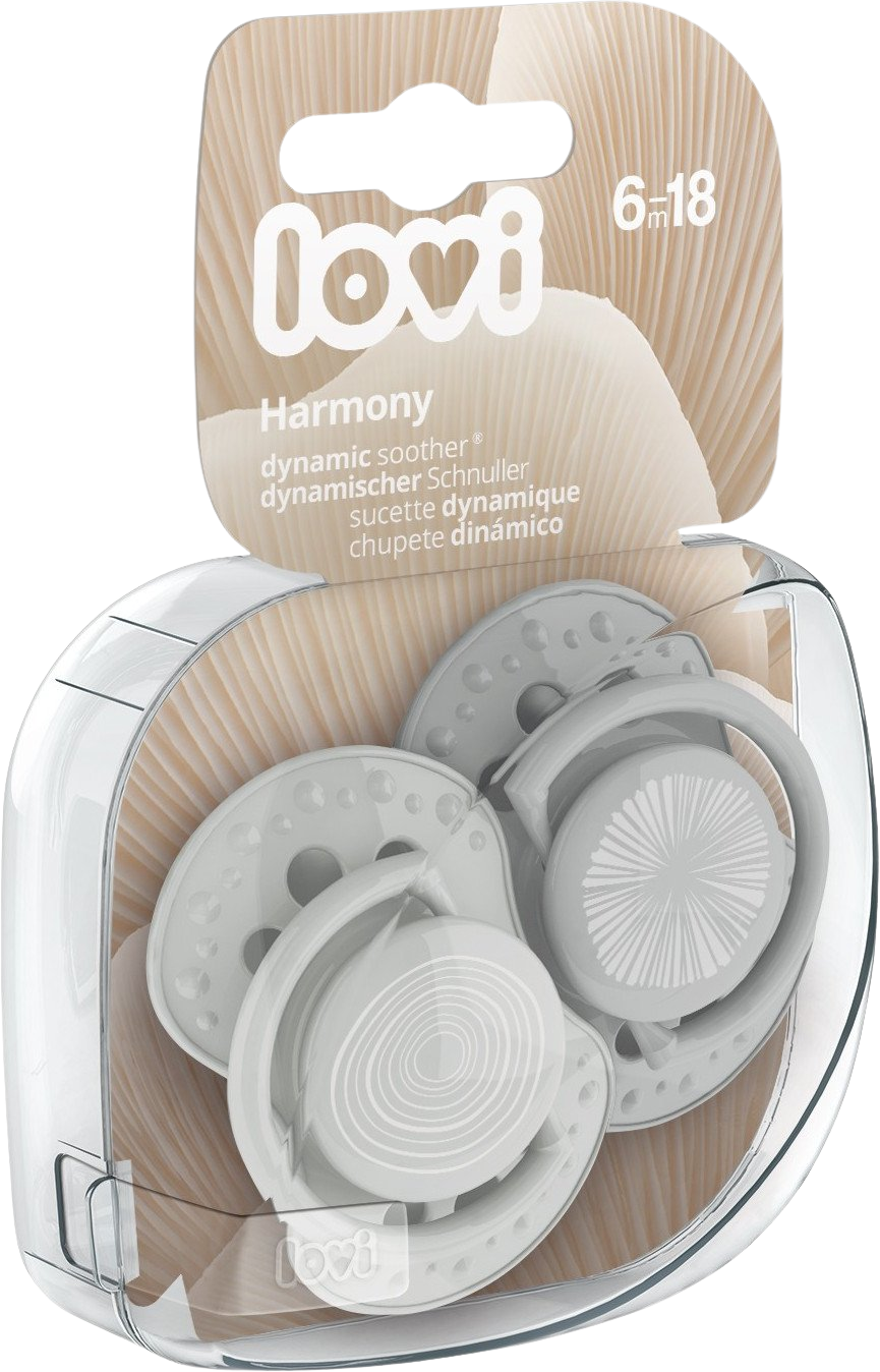 LOVI Silikónový dynamický cumlík HARMONY chlapec 6-18m 2 ks