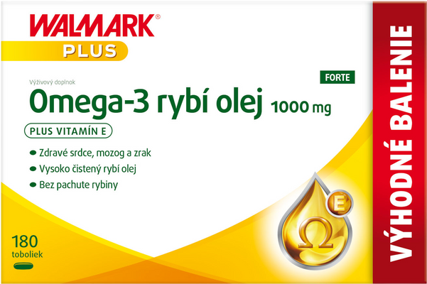 Walmark Omega 3 rybí olej FORTE 180 kapsúl