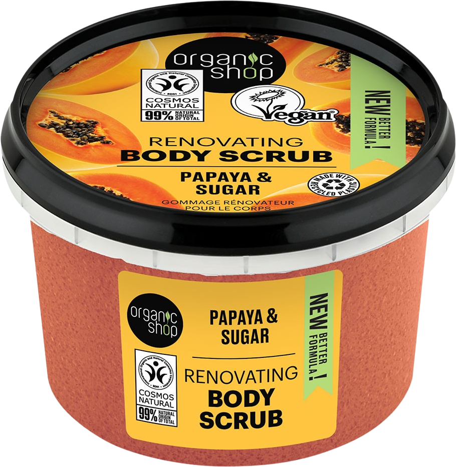Organic Shop Renovujúci telový peeling Papája a cukor 250 ml