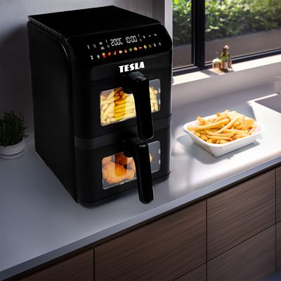 Tesla AirCook DualZone Q670 XXL - multifunkčná duálna digitálna horúcovzdušná fritéza