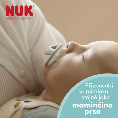 Nuk Cumlík Perfect Match BEIGE/RED 0-6m BOX 2 ks
