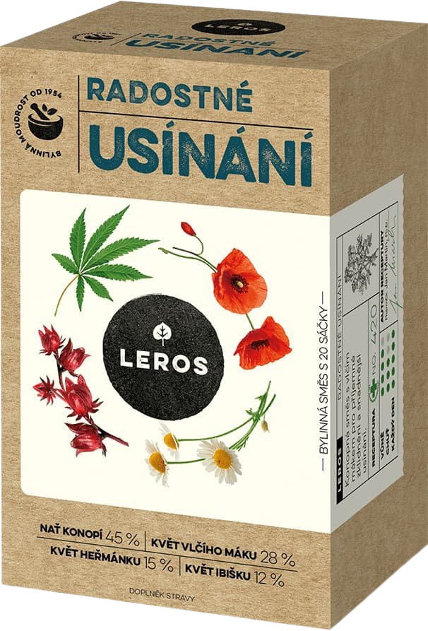 Leros Radostné zaspávanie konope & vlčí mak, 20 x 1 g
