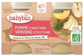 Babybio ovocný príkrm jablko verbena 2 x 130 g