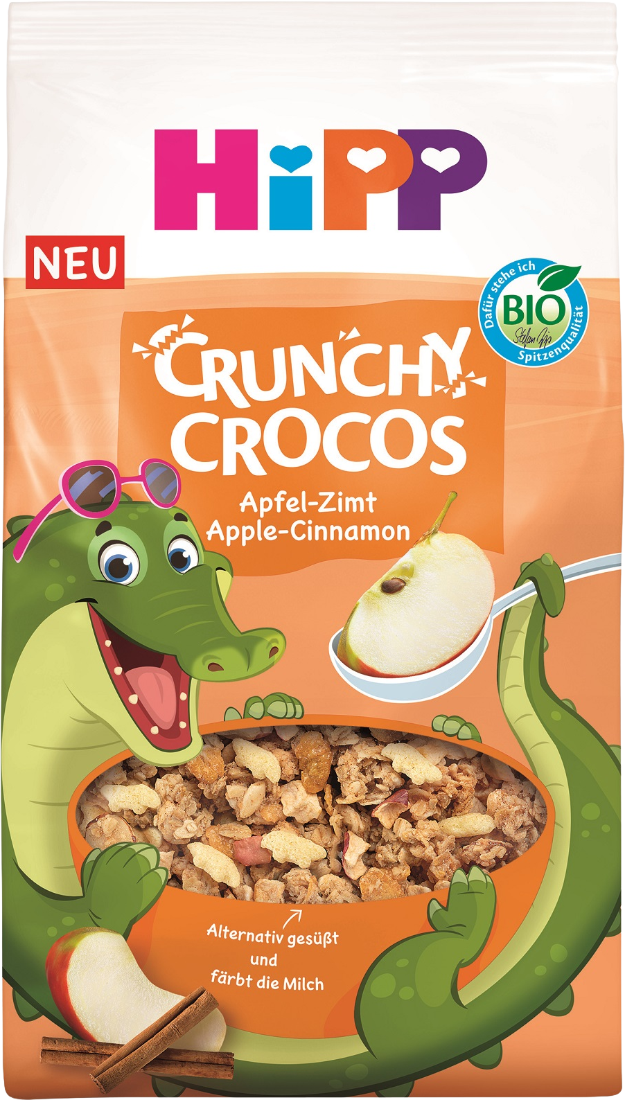 HiPP BIO chrumkavé KROKO müsli Jablko Škorica, od 3 rokov 300 g