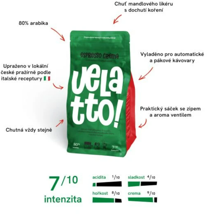 Velatto Espresso Crema zrnková 1000 g