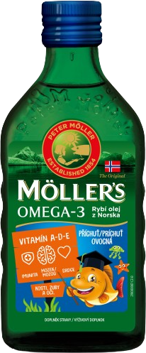 Mollers Omega 3 rybí olej ovocná príchuť 250 ml
