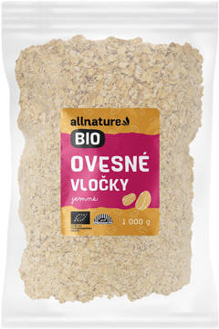 Allnature Ovsené vločky jemné BIO 1000 g
