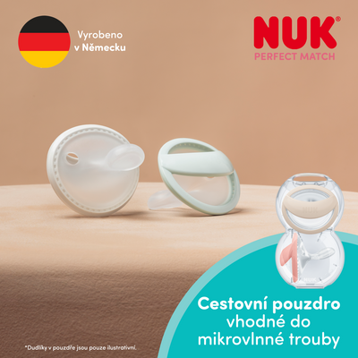 Nuk Cumlík Perfect Match BEIGE/RED 0-6m BOX 2 ks