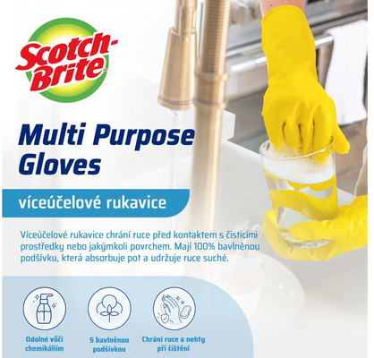 3M Scotch-Brite™ Univerzálne rukavice, veľkosť M, citrónová vôňa