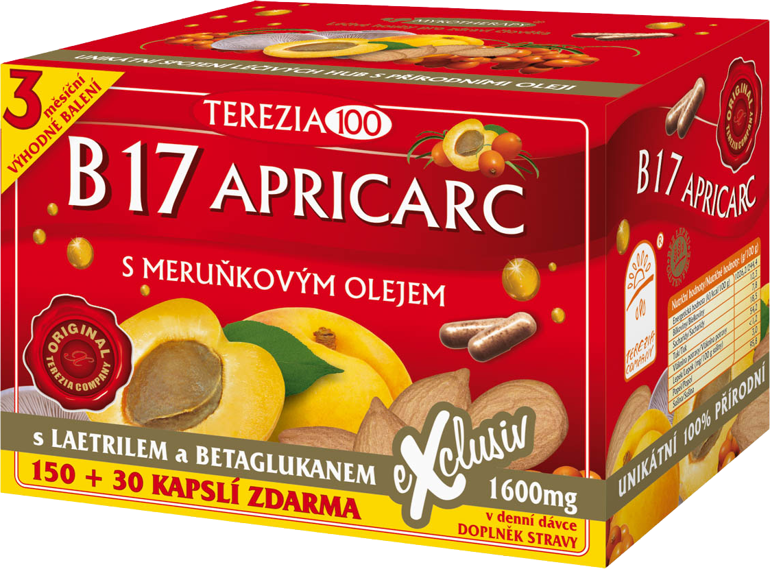 Terezia B17 Apricarc s marhuľovým olejom 180 kapsúl