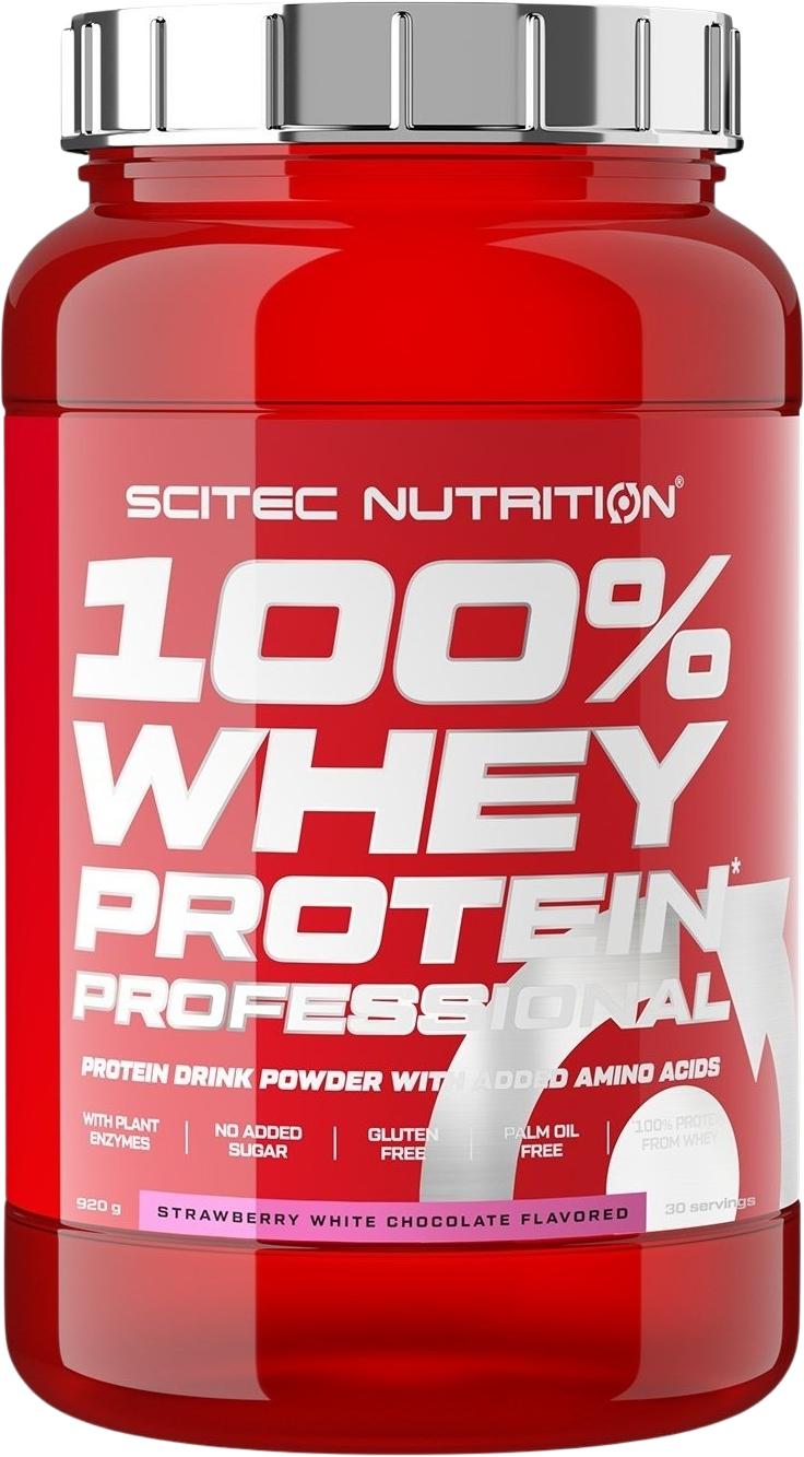 SciTec Nutrition 100% Whey Protein Professional jahoda/biela čokoláda 920 g