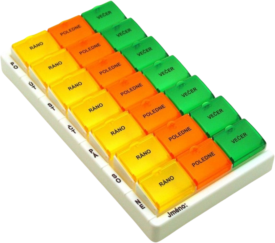 Obzor Dávkovač liekov typ 03 týždenný farebný