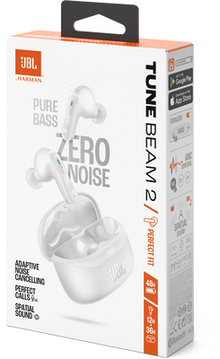 JBL Tune Beam2 White TWS Slúchadlá s potlačením hluku
