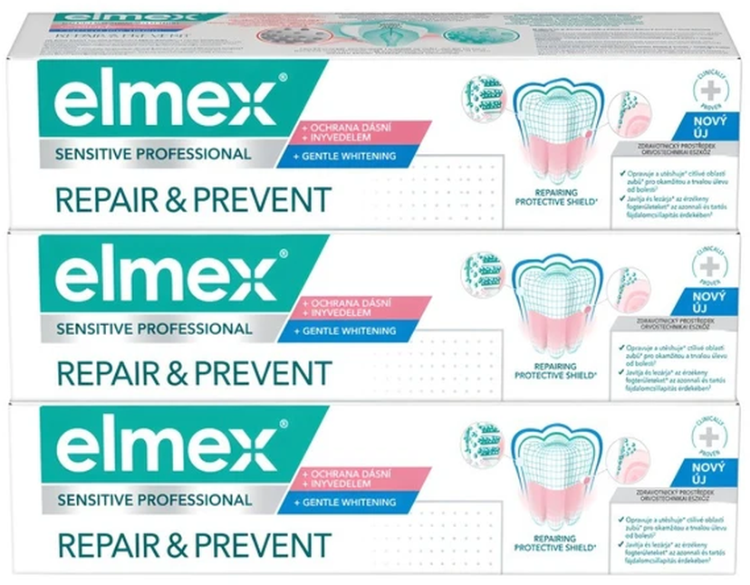 Elmex Zubná pasta Sensitive Professional Repair&Prevent 3 x 75 ml