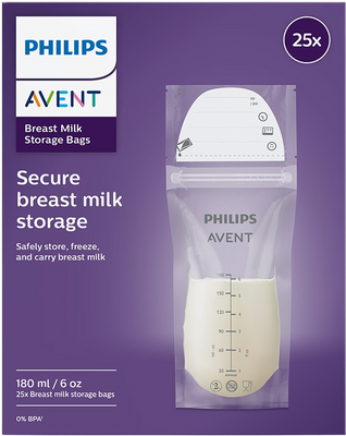 Philips Avent Vrecká na materské mlieko 180 ml, 25 ks