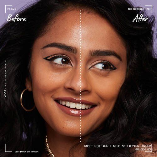 NYX Professional Makeup Can't Stop Won't Stop Matujúci púder Kompaktný púder - 05 Golden 6 g