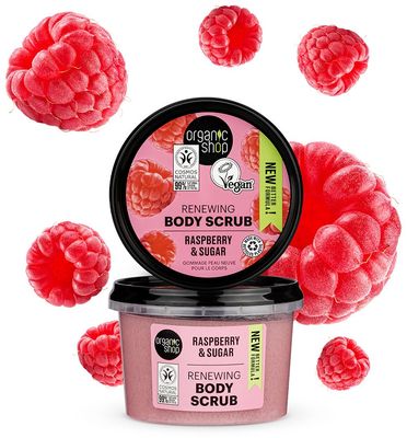 Organic Shop Obnovujúci telový peeling Malina a cukor 250 ml