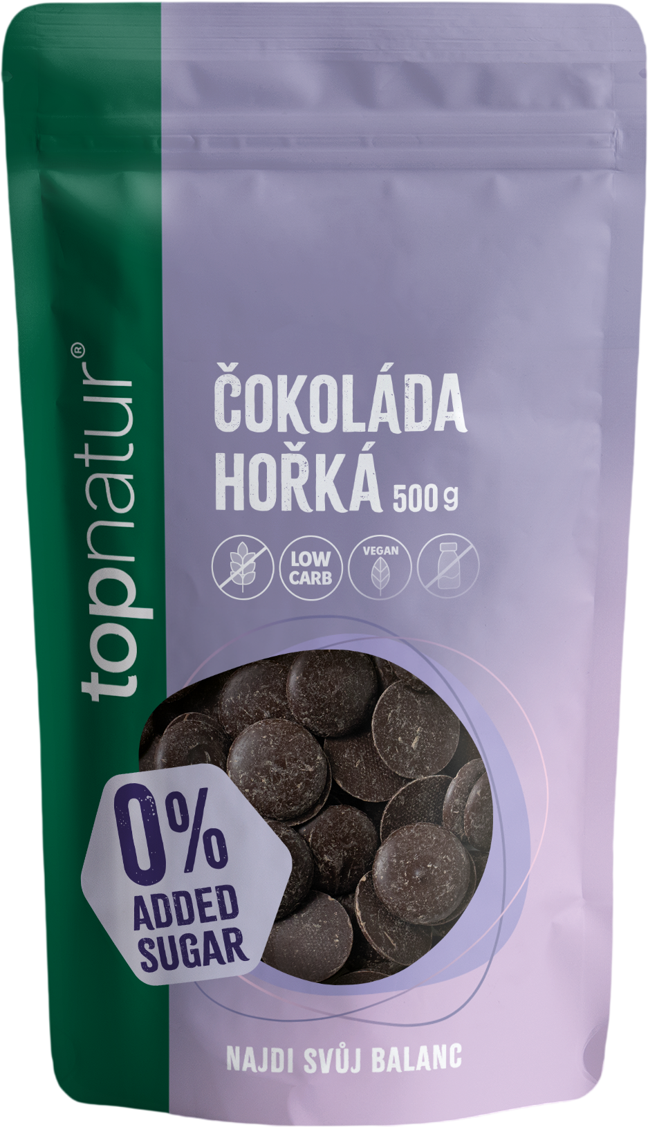 Topnatur No Added Sugar Čokoláda horká 500 g