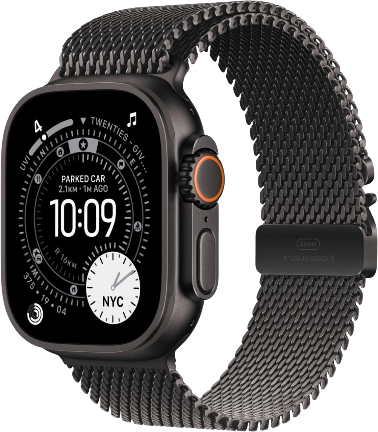 Apple Watch Ultra 3 GPS + Cellular 49mm čierny titán - čierny titánový milánsky ťah - M