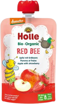 Holle Bio pyré - Red Bee- Jablko s jahodami 100 g