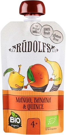 Rudolfs BIO vrecko Mango, banán a dule 110 g