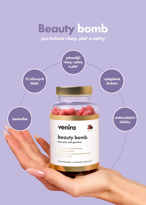 Venira Beauty bomb hair nail skin gummies lesné plody 60 ks