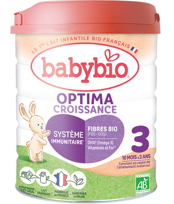 Babybio Optima 3 batoľacie dojčenské bio mlieko s probiotikami a prebiotikami 800 g