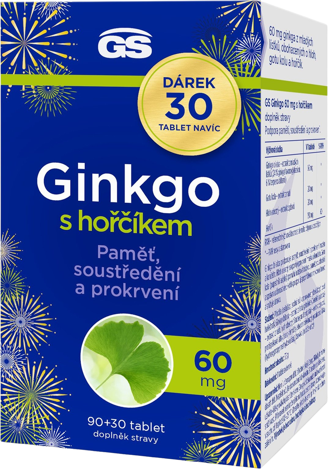 GS Ginkgo 60 mg s horčíkom 120