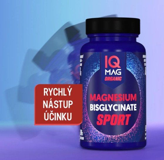 Naturprodukt IQ Mag SPORT organický horčík bisglycinát + B6, 90 kapsúl