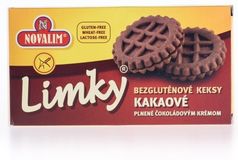 Novalim Limky Diétne Keksy kakaové bezlepkové plnené 150 g