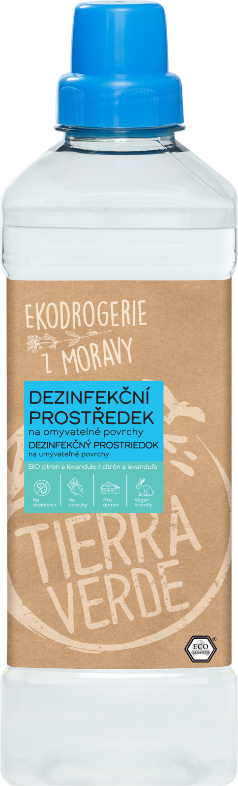 Tierra Verde Dezinfekčný prostriedok na umývateľné povrchy s citrónovou a levanduľovou silicou 1 l
