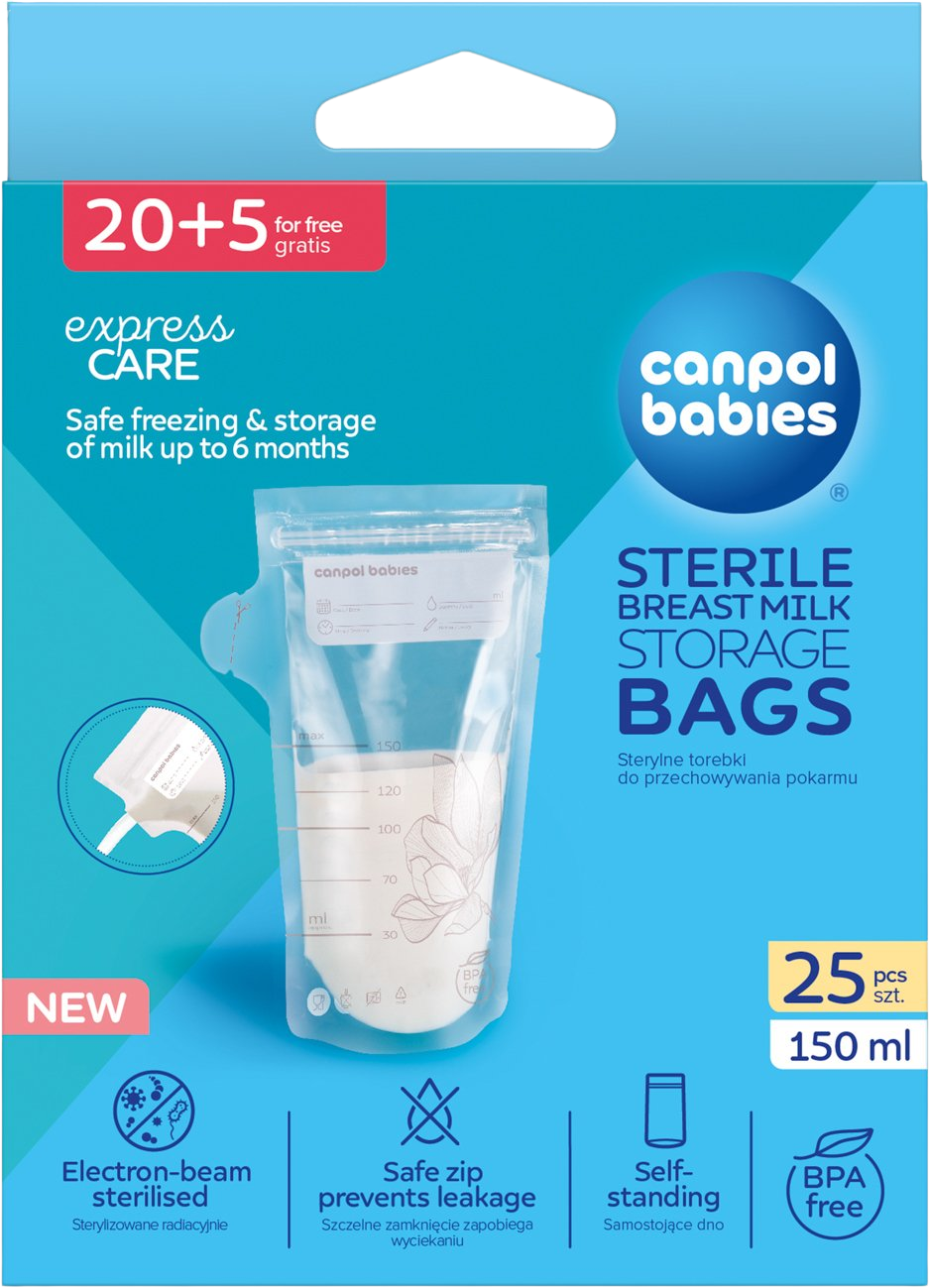 Canpol babies Vrecká na skladovanie mlieka 150 ml 20 ks