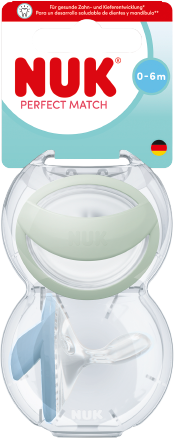 Nuk Cumlík Perfect Match GREEN/BLUE 0-6m BOX 2 ks