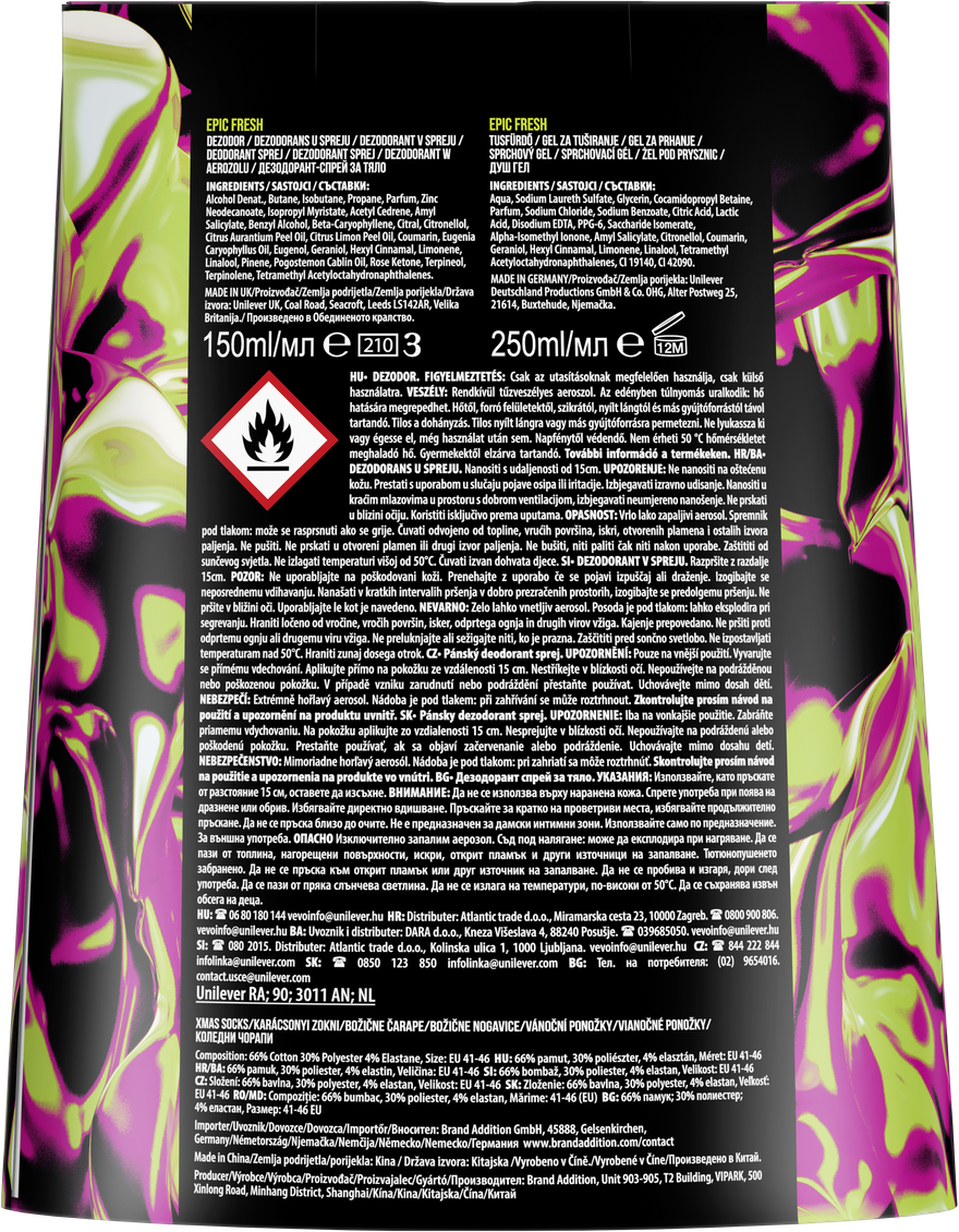 Axe Epic Fresh darčeková kazeta s ponožkami