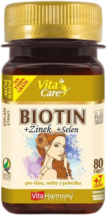 VitaHarmony Biotín 300 µg + Selén + Zinok 87 tabliet