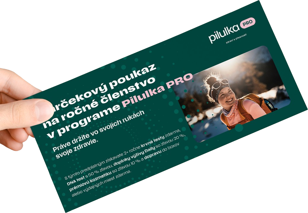 Pilulka PRO na rok ako darček – poukaz fyzicky v obálke