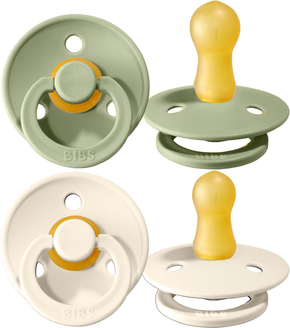 BIBS Colour Cumlíky z prírodného kaučuku, veľkosť 2, Sage/Ivory 2 ks