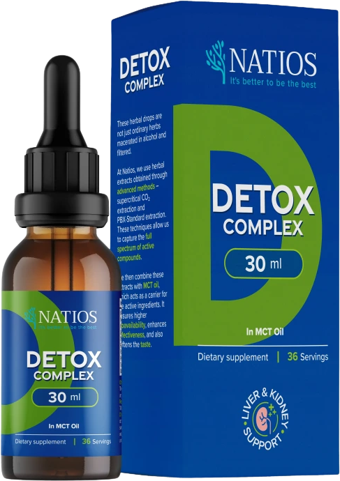 Natios Detox Complex, Bylinné kvapky v MCT oleji 30 ml