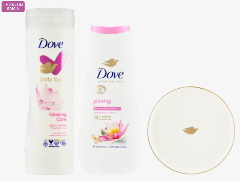 Dove Glowing prémiová kazeta s miskou na šperky