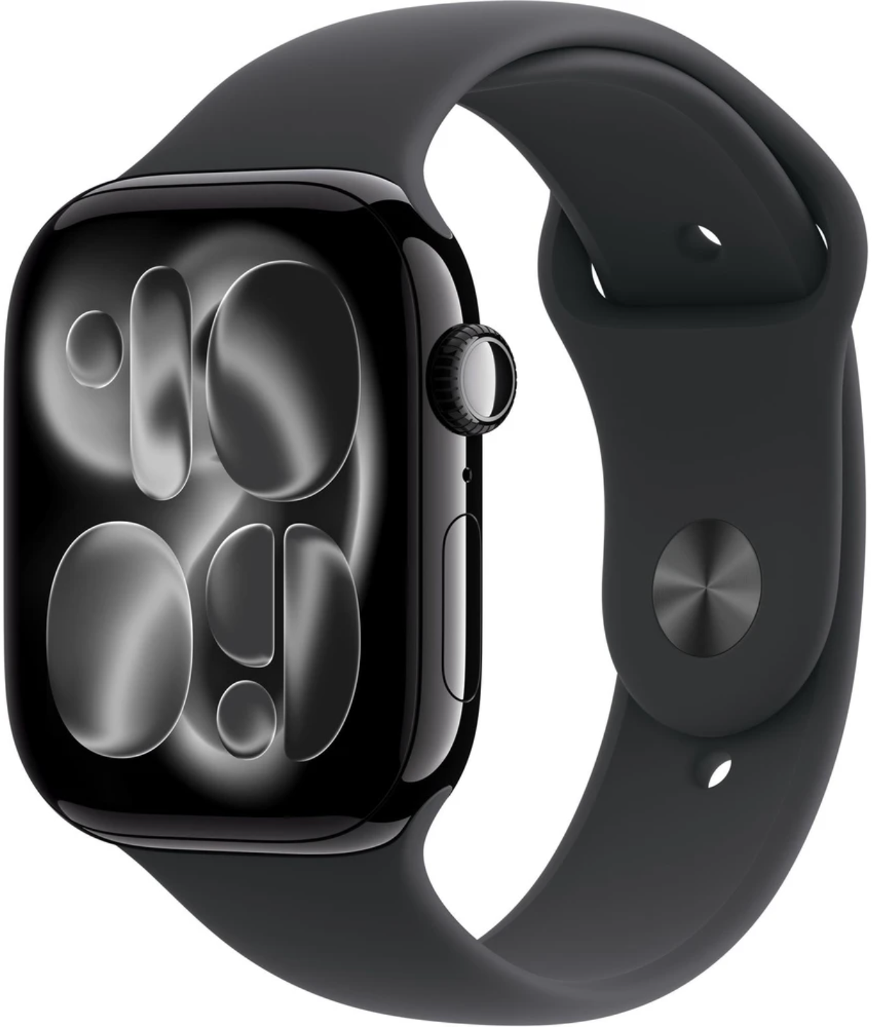 Apple Watch 11 GPS 42mm klavírne čierny hliník - čierny športový remienok - M/L