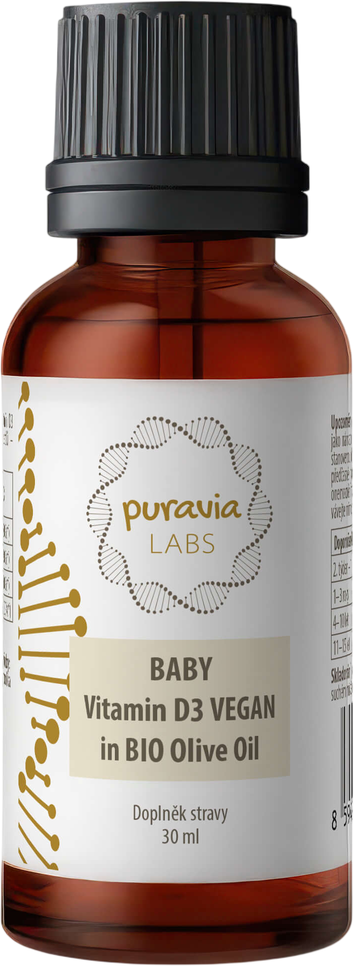 Puravia LABS Vitamín D3 Vegan pre deti v bio olivovom oleji 30 ml