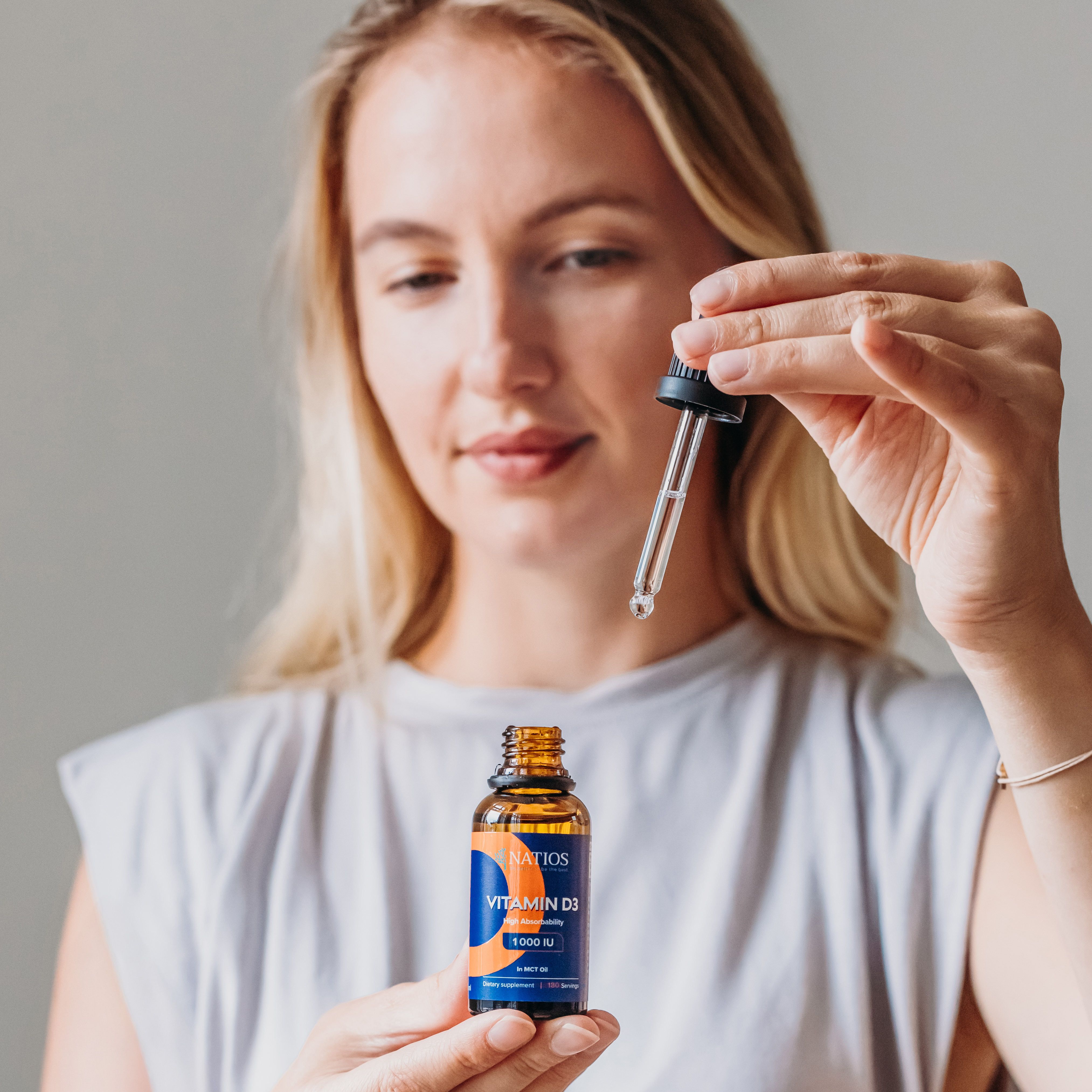 Natios Vegan Vitamín D3, 1000 IU, Kvapky v MCT oleji 30 ml