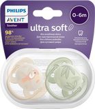 Philips Avent Cumlík Ultrasoft Premium Zvieratko chlapec 0-6m 2 ks