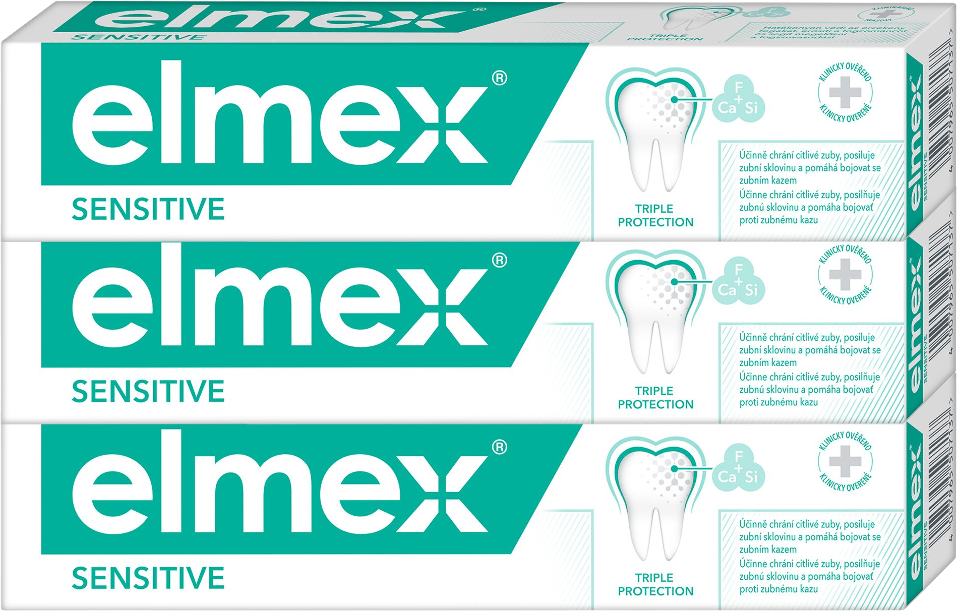 Elmex Sensitive zubná pasta na citlivé zuby 3 x 75 ml