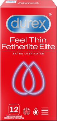 Durex Feel Thin Fetherlite Elite Extra Lubricated Kondómy 12 ks