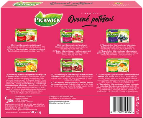 Pickwick Ovocné potešenie - Kolekcia ovocných čajov 30 x 58 g